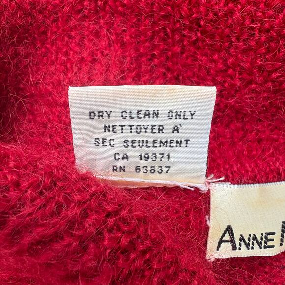 VTG Anne Klein II Mohair Sweater Cardigan Sz L Res Button Up Grannycore Cozycore - Picture 8 of 10